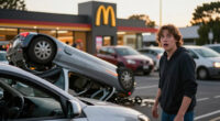 Roll Forward, Please: Car Flips Into Auckland McDonald's Drive-thru - 1News