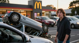 Roll Forward, Please: Car Flips Into Auckland McDonald's Drive-thru - 1News